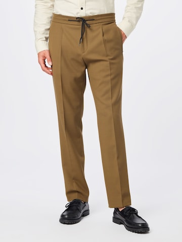 Regular Pantalon à pince 'Helios212' HUGO Red en beige : devant