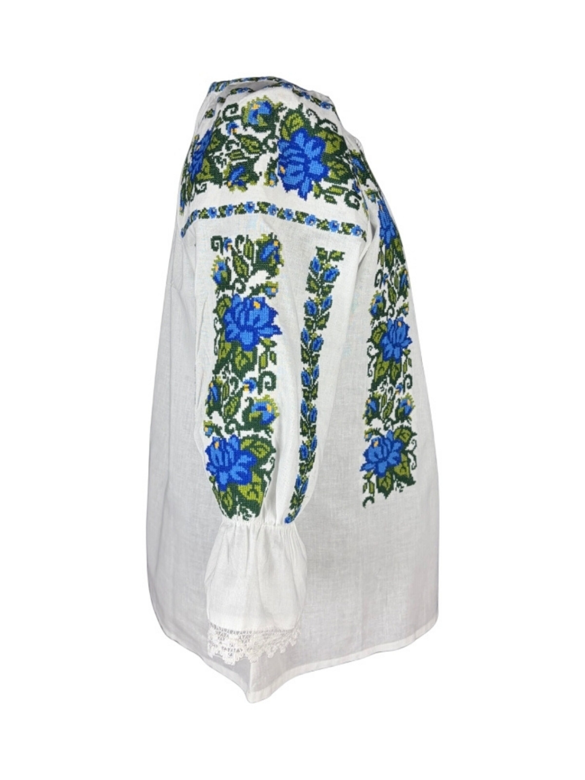 Rody’s foreverDirndl bluza 'Damenbluse IL26, optisch weiß/grün , marimea M' - bijela boja