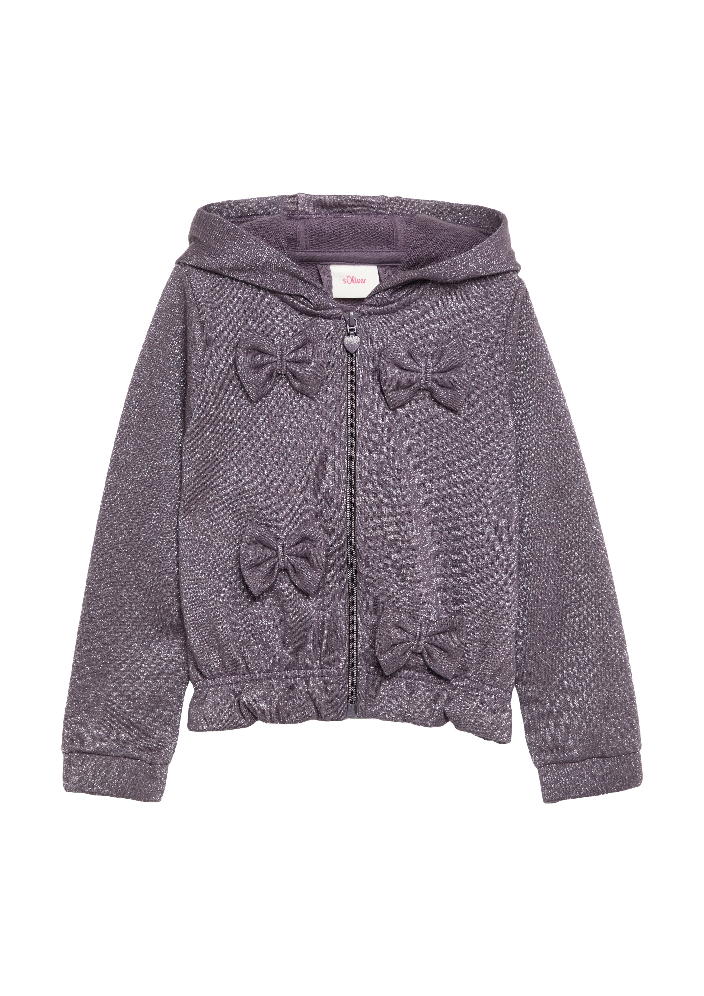 s.Oliver Zip-Up Hoodie in Purple: front