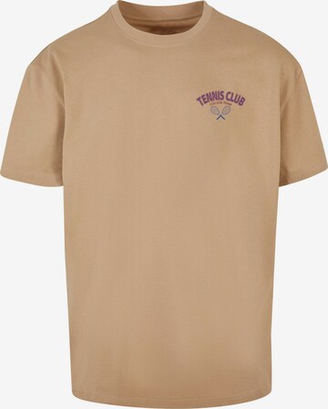 Merchcode T-Shirt 'College Club' in Beige: Vorderseite