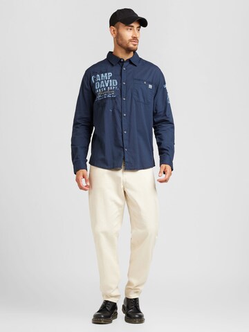 CAMP DAVID Regular fit Button Up Shirt in Blue