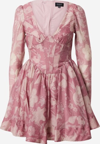 Robe de cocktail 'CARMEN' Bardot en rose : devant