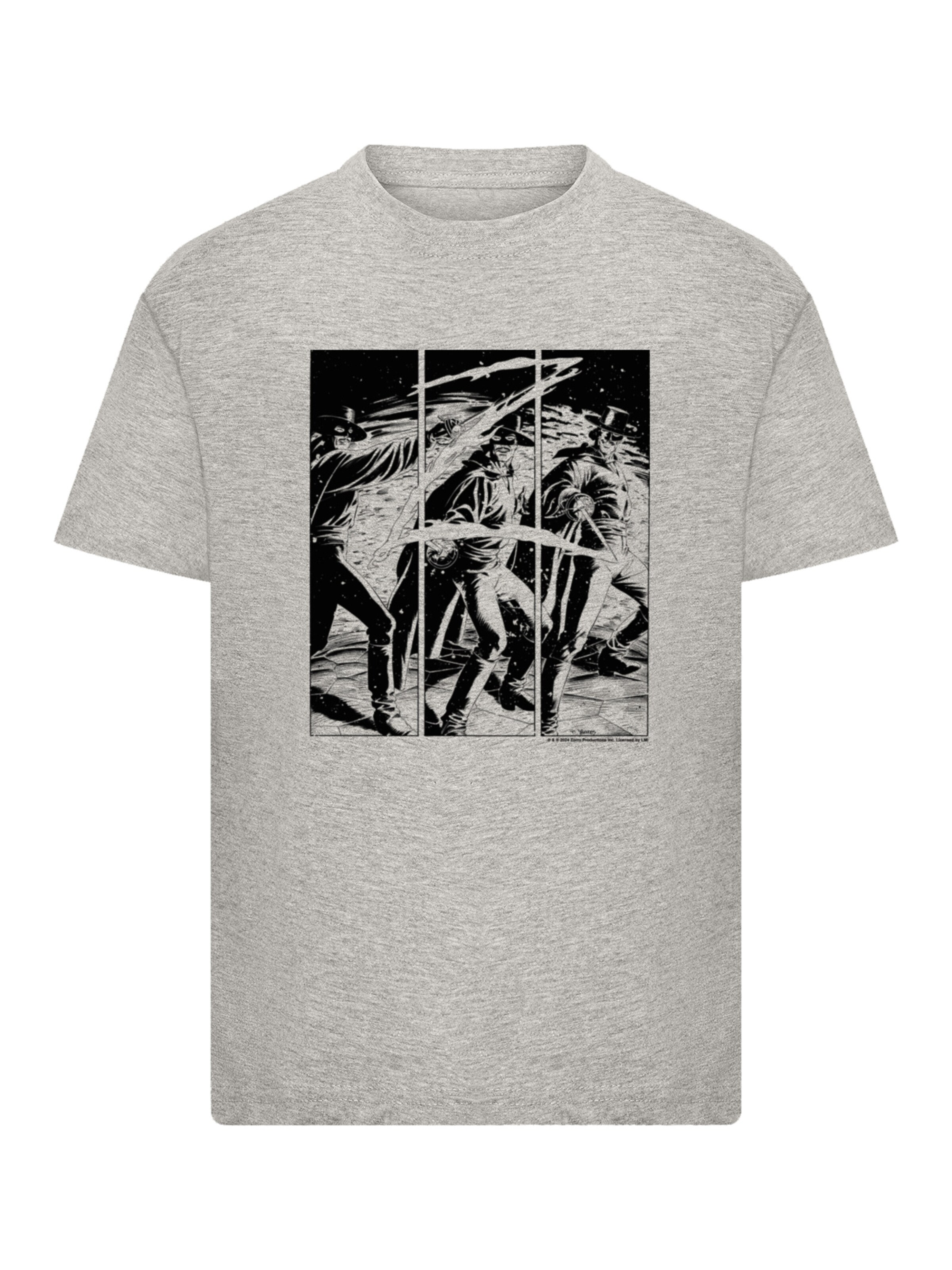 F4NT4STIC T-Shirt 'Zorro' in Grau: Vorderseite