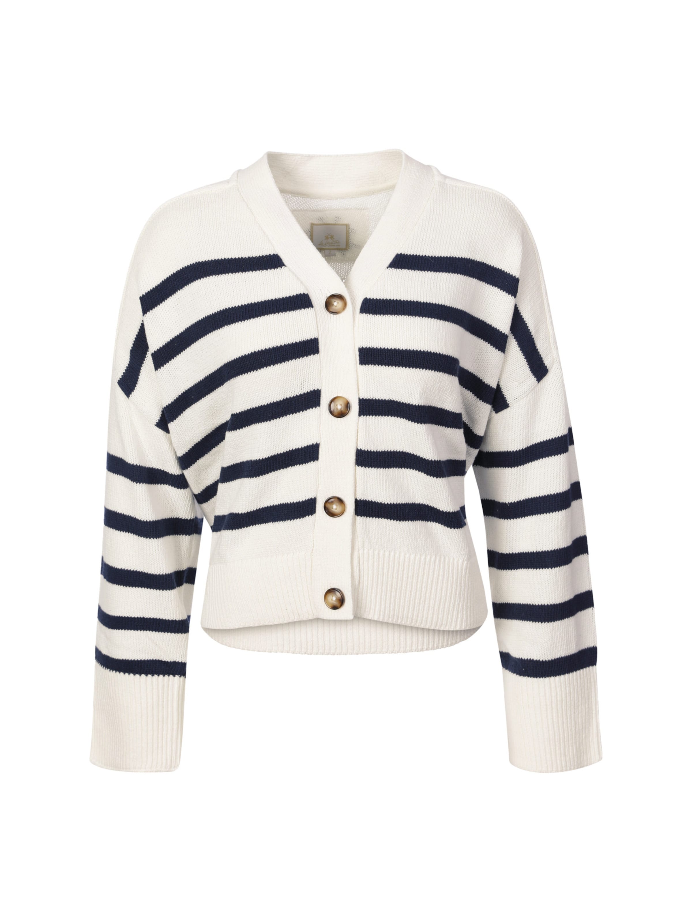 La Martina Strickjacke ' WCS001 ' in Weiß: Vorderseite