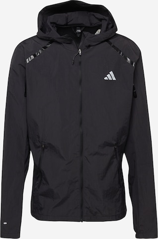 ADIDAS PERFORMANCE Athletic Jacket 'Marathon Warm-Up' in Black: front