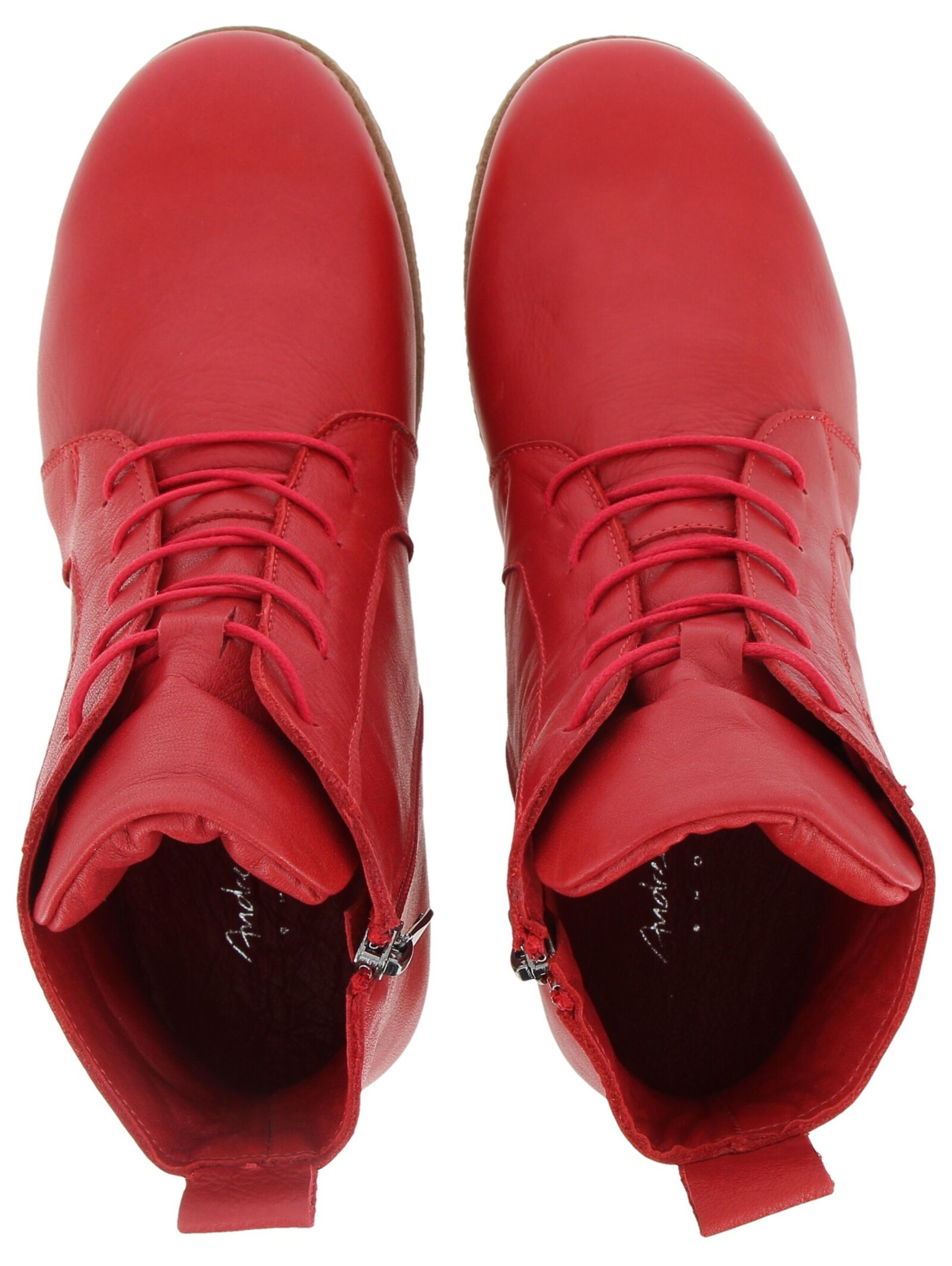 ANDREA CONTI Lace-Up Ankle Boots in Red