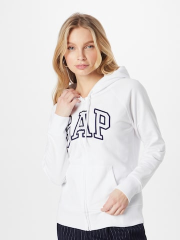 GAP Кофта на молнии в Белый: спереди