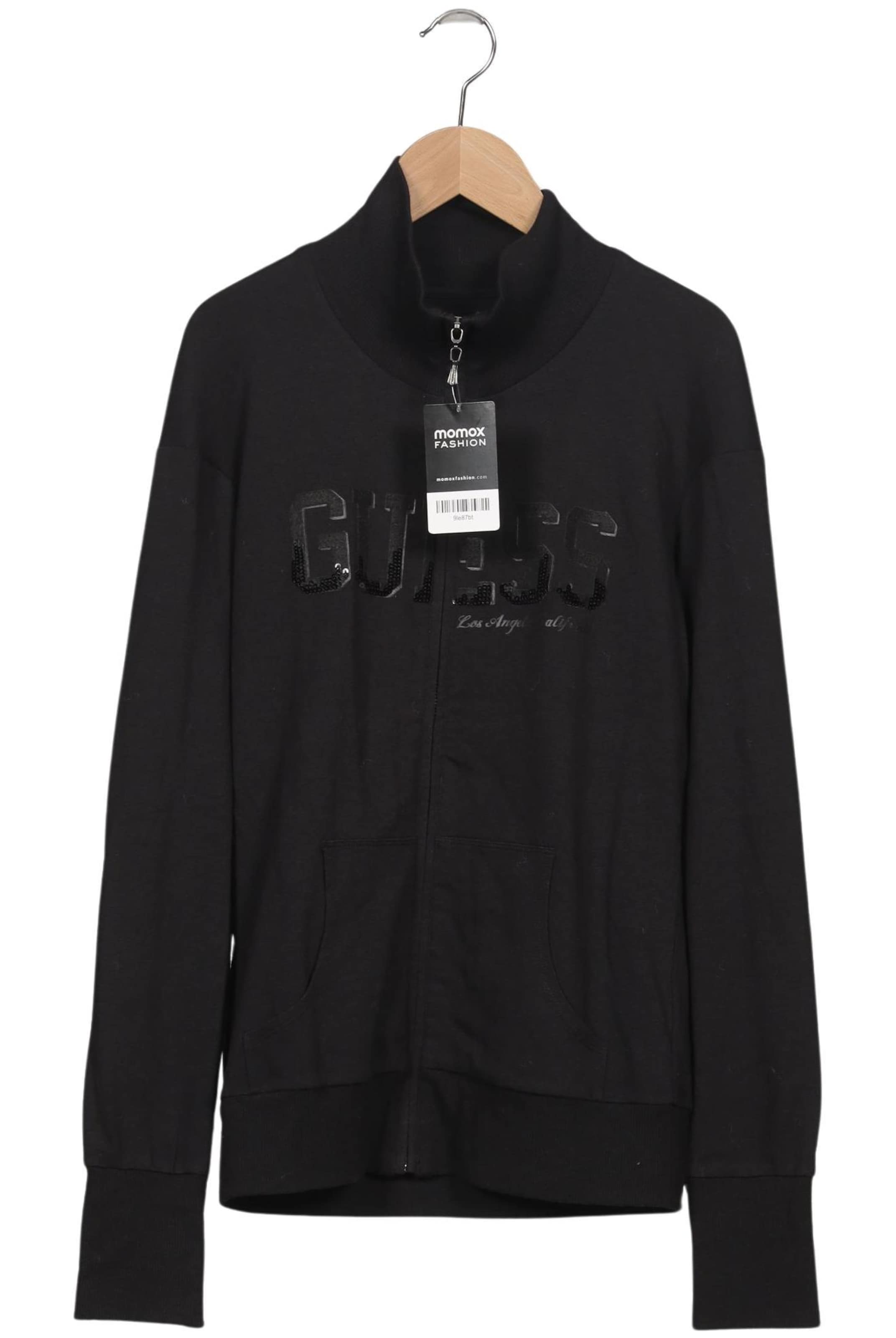 GUESS Sweatshirt & Zip-Up Hoodie in XL in Black: front
