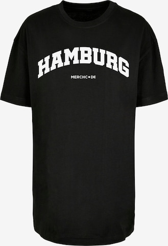 Merchcode Shirt 'Hamburg Wording' in Zwart: voorkant