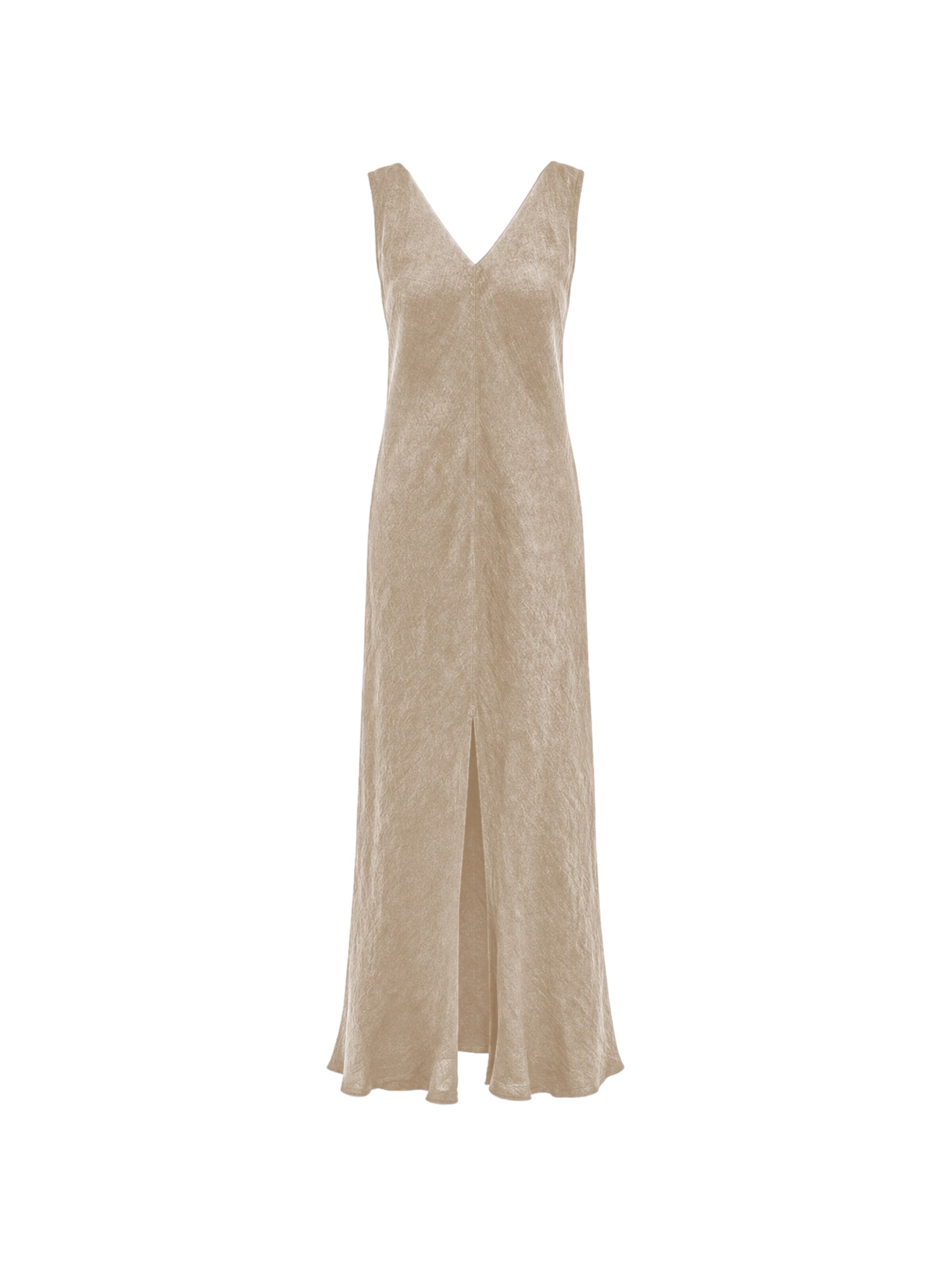 Haris Cotton Sukienka 'Maxi Linen Dress with V Neck' w kolorze beżowy: przód