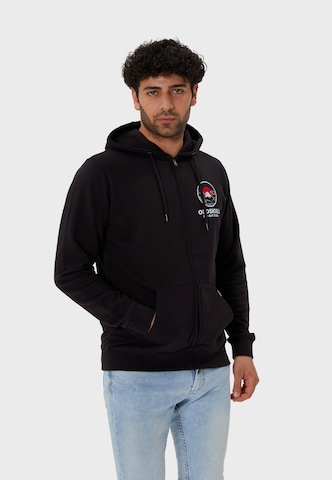Oldskull Sweatjacke in Schwarz: Vorderseite