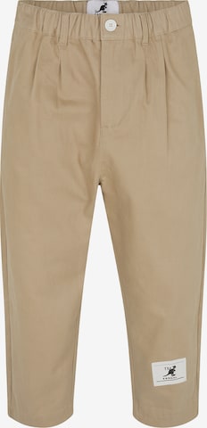 KANGOL Loose fit Pleat-Front Pants 'Gilbert' in Brown: front