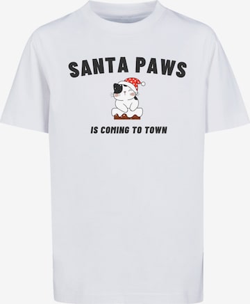 F4NT4STIC T-Shirt 'Santa Paws Christmas Cat' in Weiß: predná strana