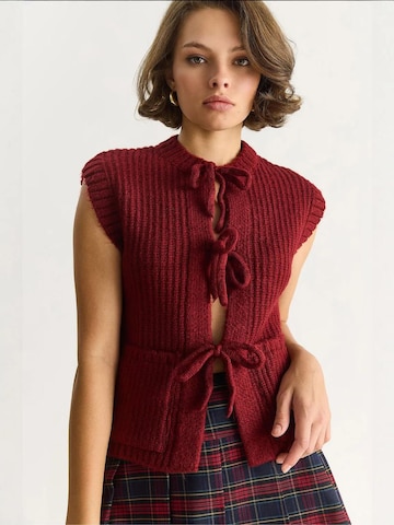 Gilet in maglia di Bianco Lucci in rosso