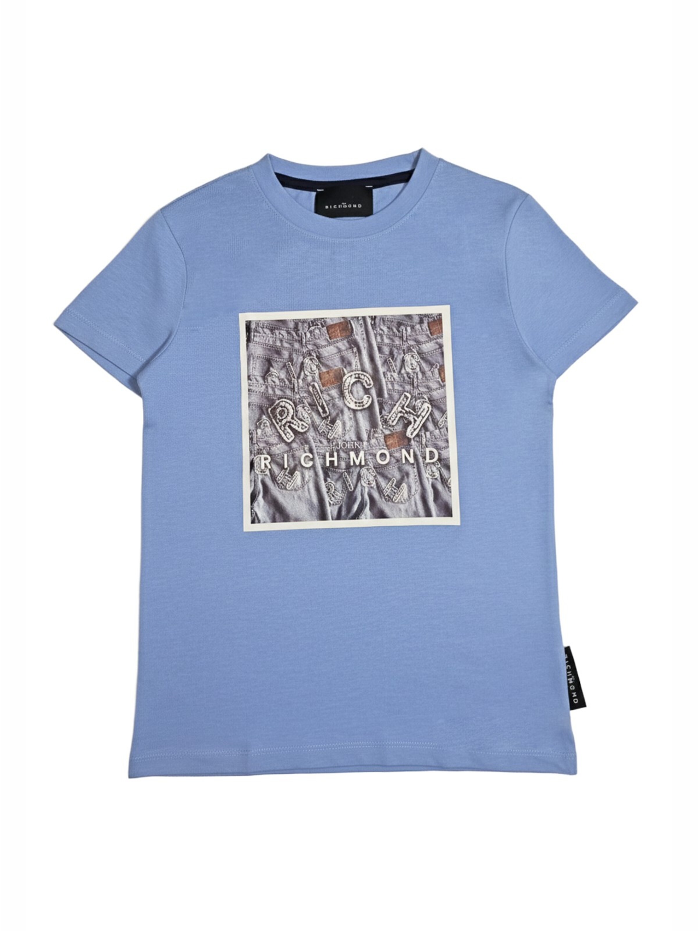 John Richmond Shirt 'T-shirt celeste per bambino' in Blauw: voorkant