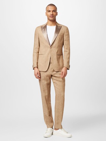 BOSS Black Slimfit Anzug  'Huge' in Beige: predná strana