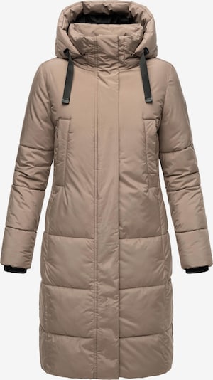 Žieminis paltas iš MARIKOO, spalva – smėlio spalva / juoda, Prekių apžvalga