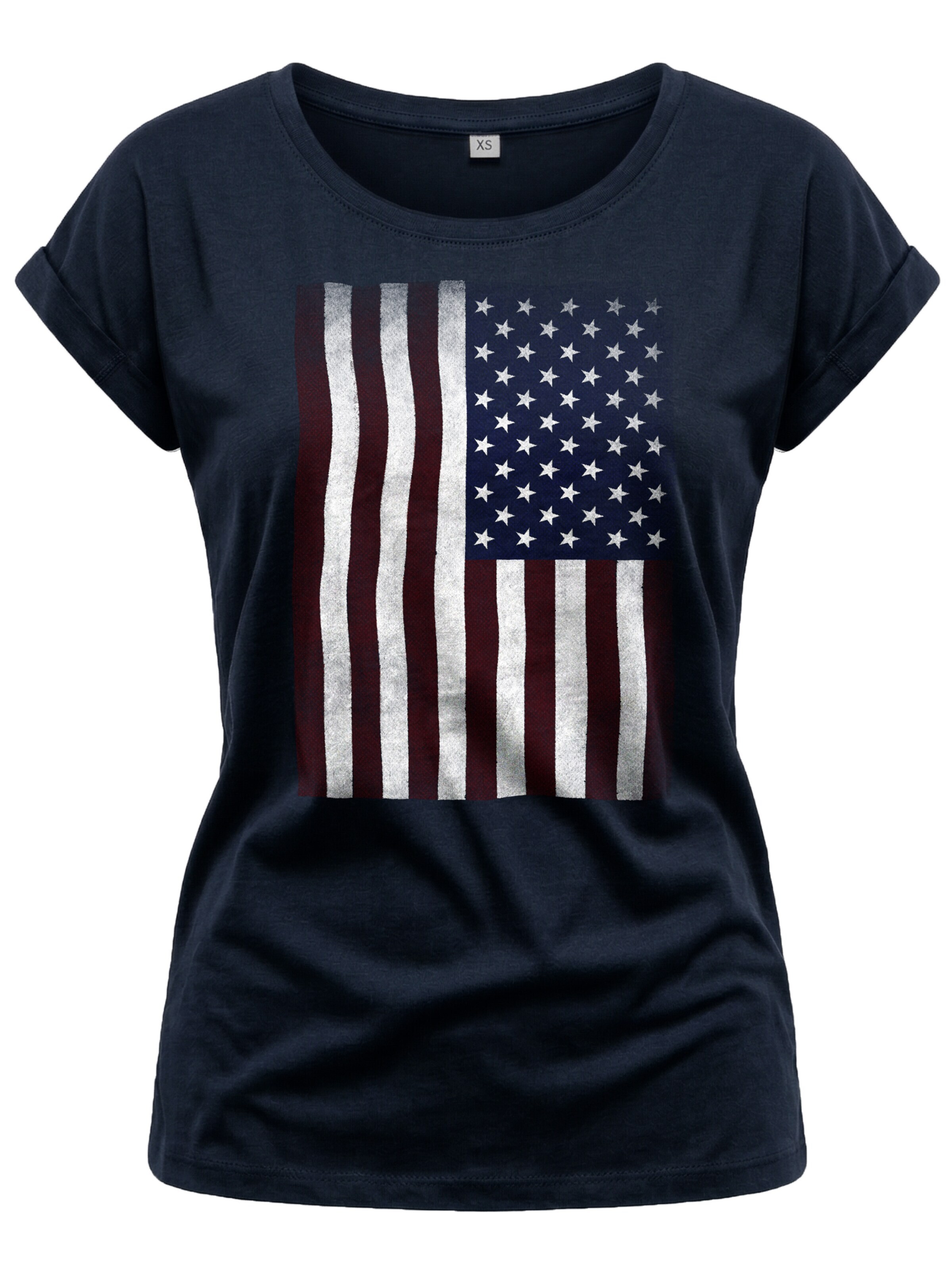 MAKAYA Shirt 'USA Flagge' in Blue: front