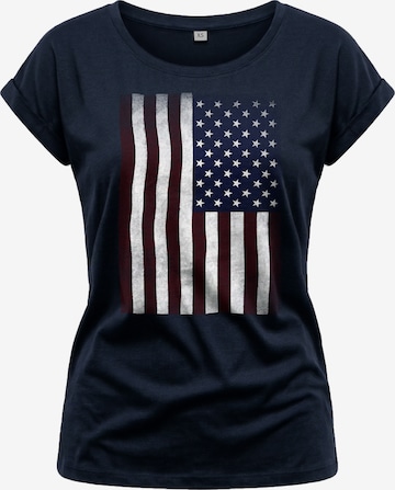 MAKAYA Shirt 'USA Flagge' in Blue: front
