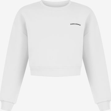 Smilodox Sweatshirt 'Sherry' in Wit: voorkant