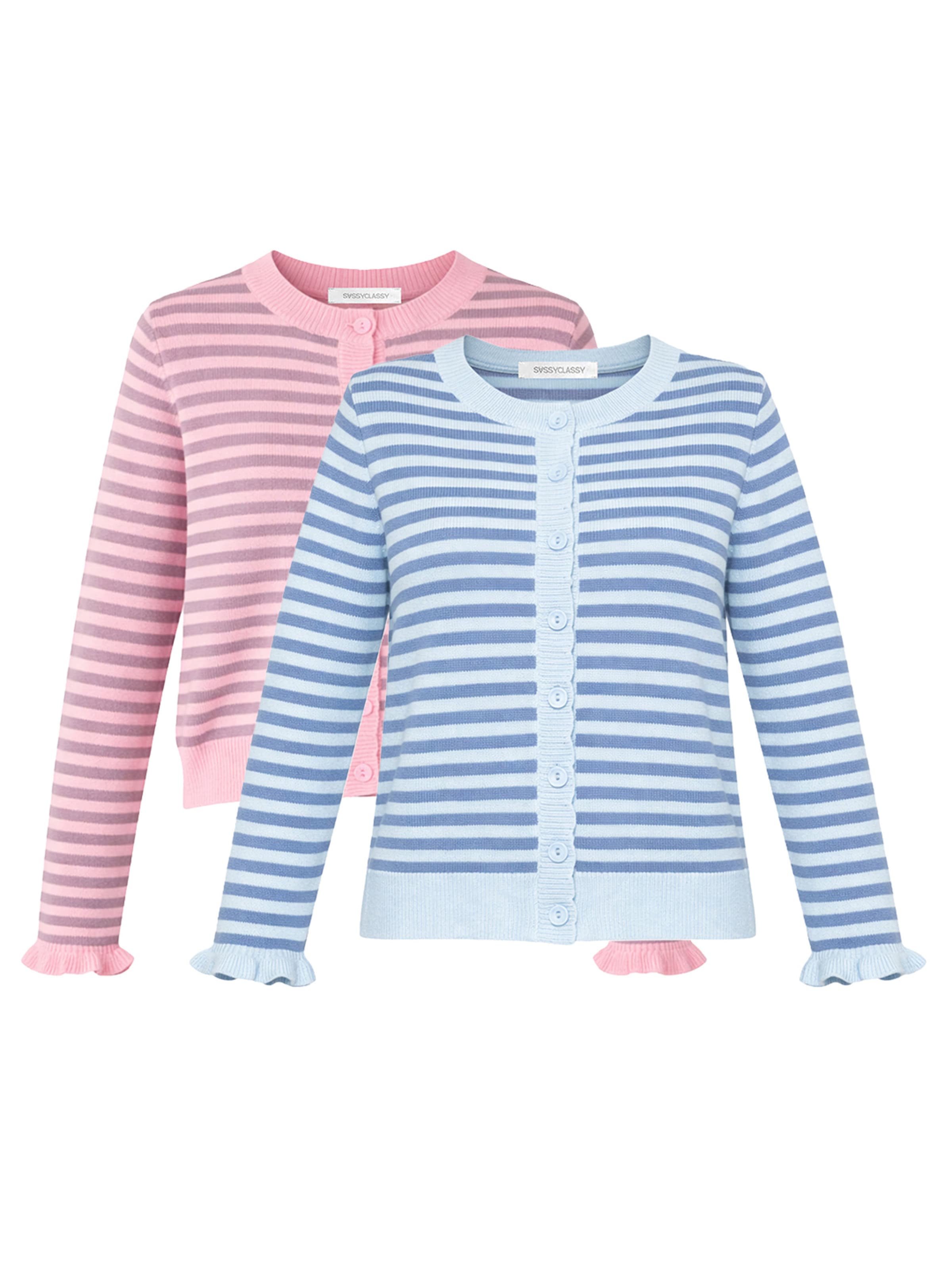 SASSYCLASSY Knit Cardigan in Mixed colors: front