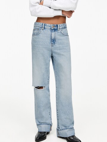 Pull&Bear Wide Leg Farkut värissä sininen: etupuoli