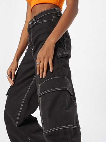 WEEKDAY Wide leg Cargo jeans 'Sienna' in Black