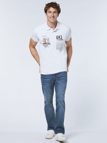 Oklahoma Jeans Shirt ' aus Piqué ' in White