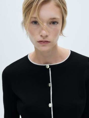 MANGO Knit Cardigan 'LUCCAPK' in Black