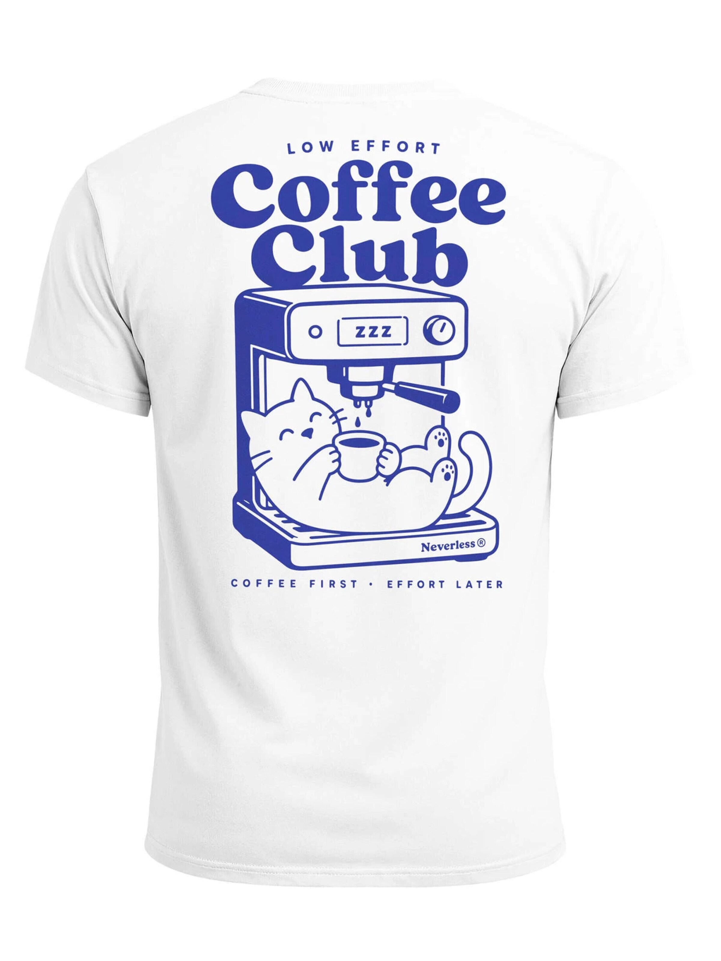 Neverless Shirt 'Cat Coffee' in White: front
