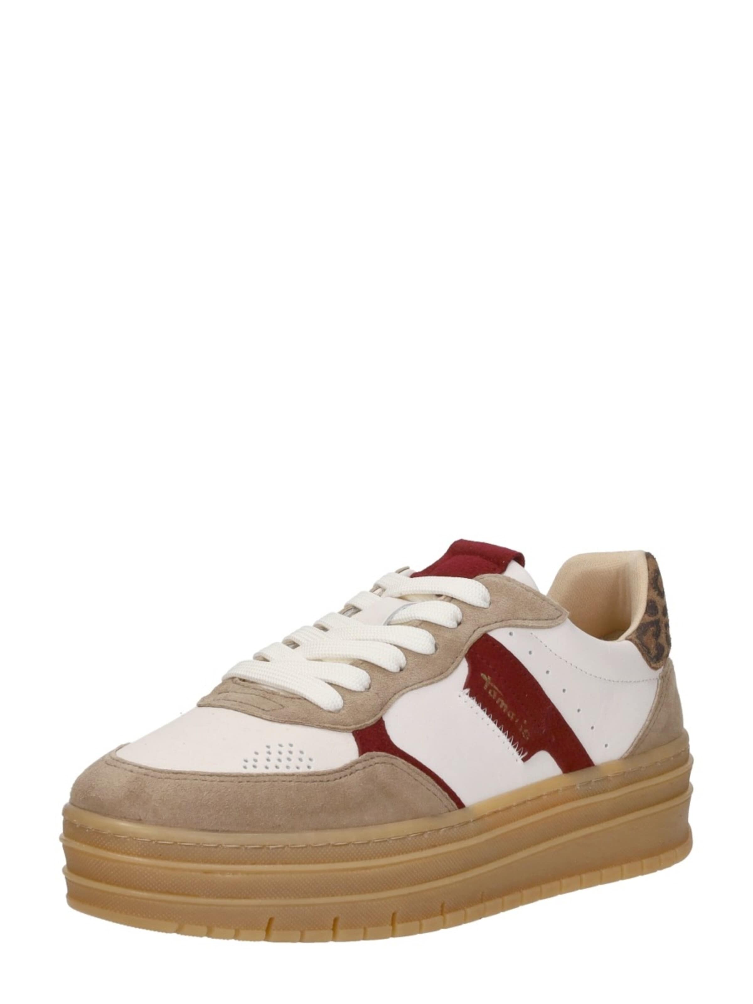 Tamaris Platform trainers 'Sneakers Laag' in Beige
