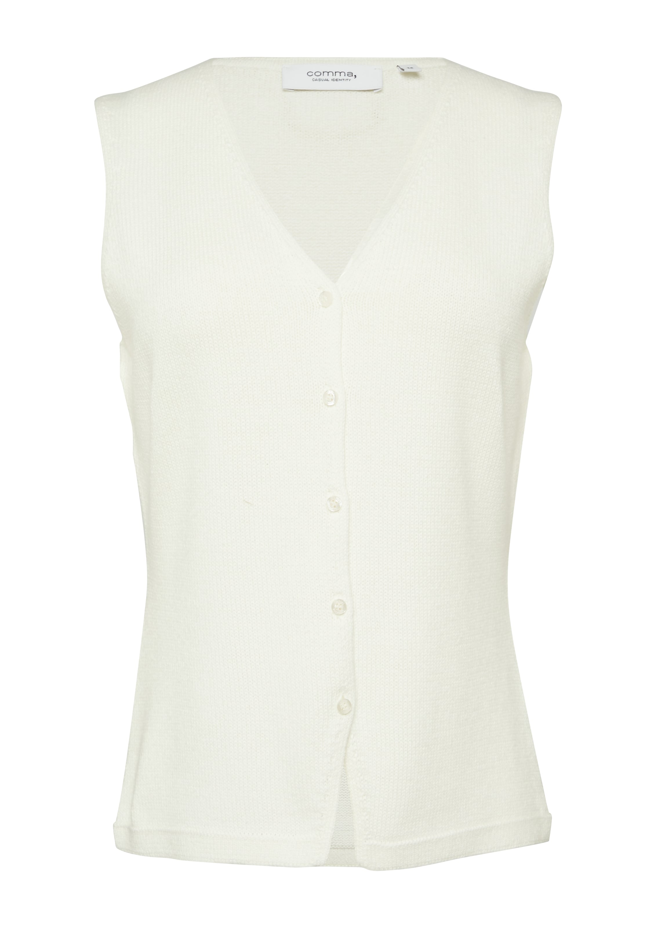 comma casual identity Strickweste in Weiß: Vorderseite