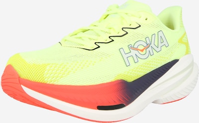Bėgimo batai 'MACH X 3' iš HOKA, spalva – neoninė geltona / lašišų spalva / juoda / balta, Prekių apžvalga