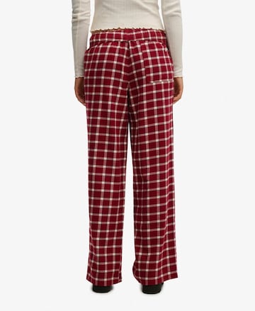 Wide Leg Pantalon Superdry en rouge