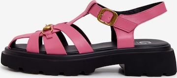CESARE GASPARI Strap Sandals in Pink: front