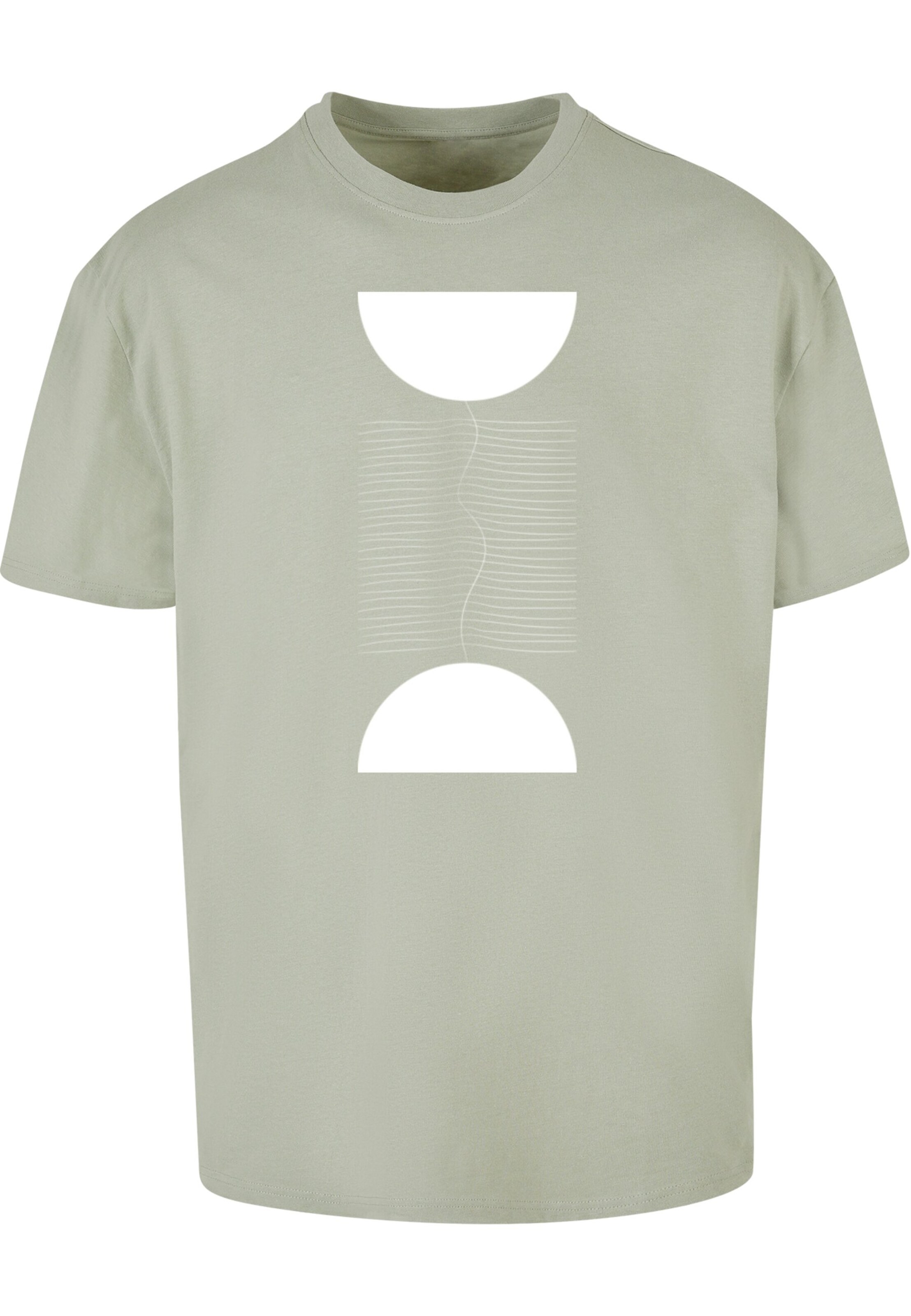 Merchcode T-Shirt 'Abstract Lines' in Grün: Vorderseite