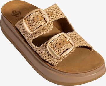 Desa - Zapatillas de casa 'Keilrutschen' en beige: frente