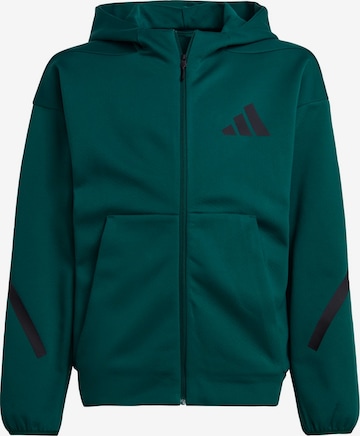 ADIDAS SPORTSWEAR Athletic Zip-Up Hoodie 'Z.N.E.' in Green: front
