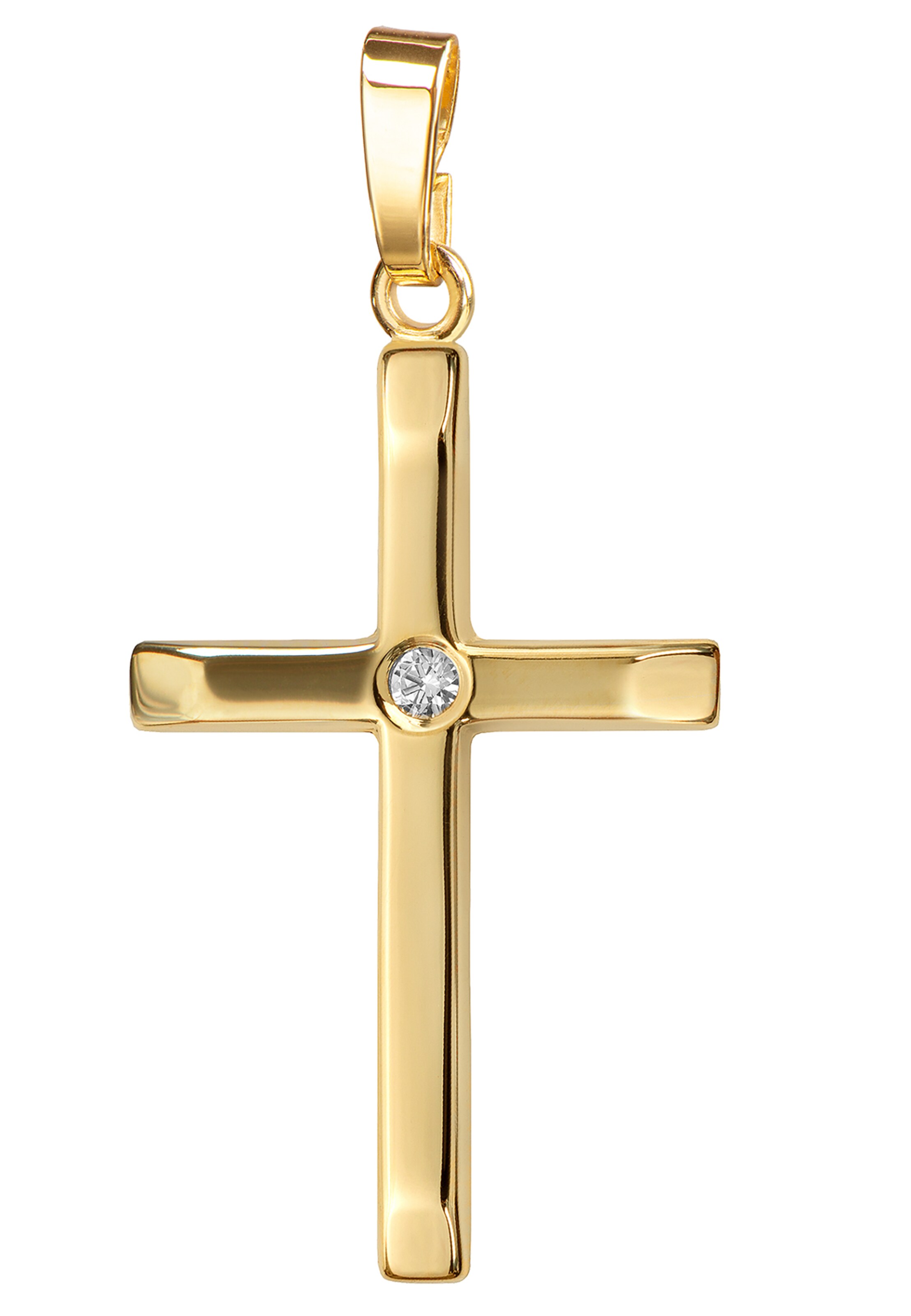 Frauen Schmuck JEVELION Kreuz Anhänger Kreuzanhänger 333 Gold in Gold - SE71676