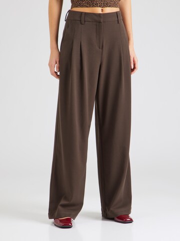 MSCH COPENHAGEN Wide leg Bandplooibroek 'Henrika' in Bruin: voorkant