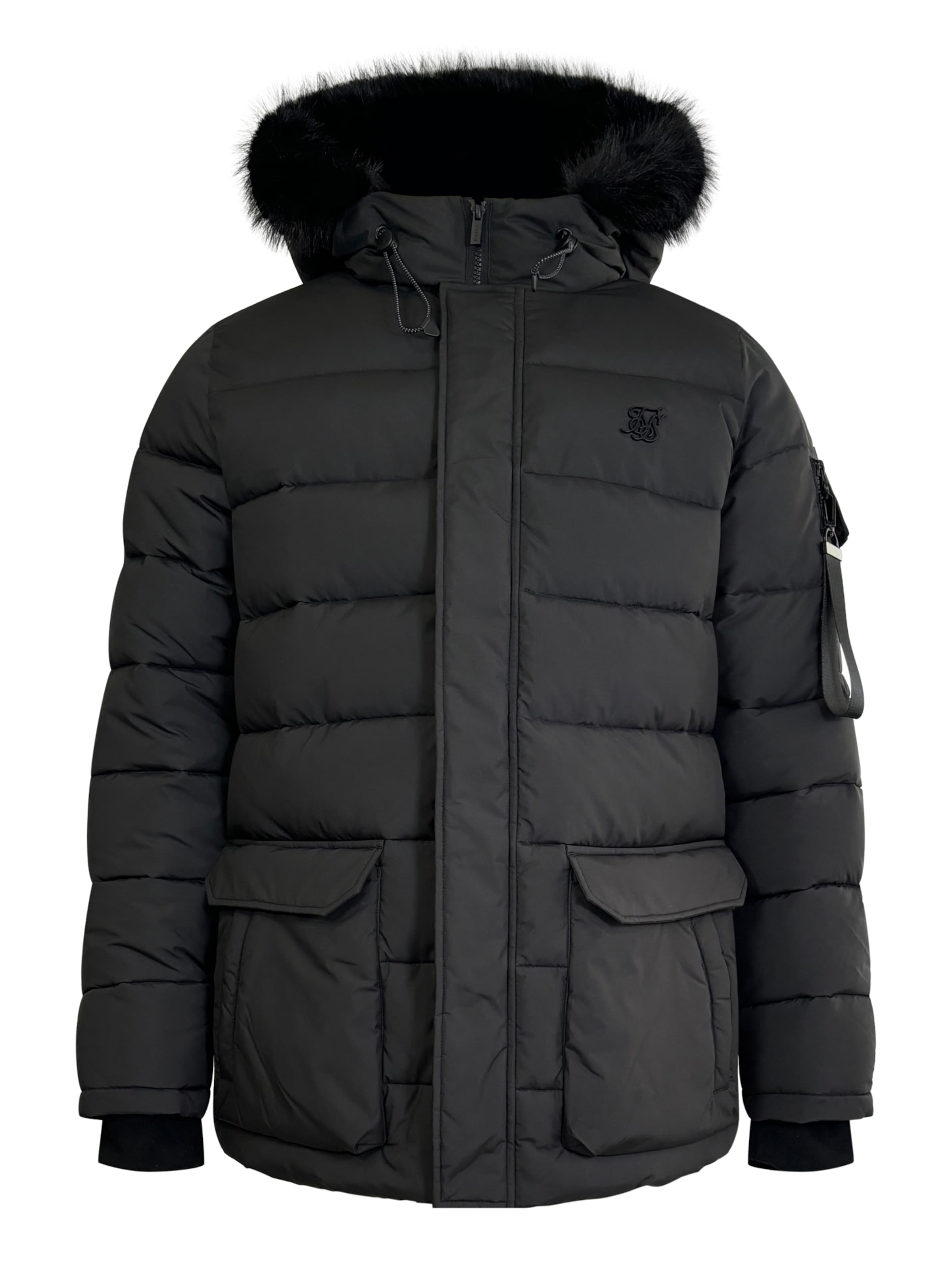 Giacca invernale di SikSilk in nero: frontale