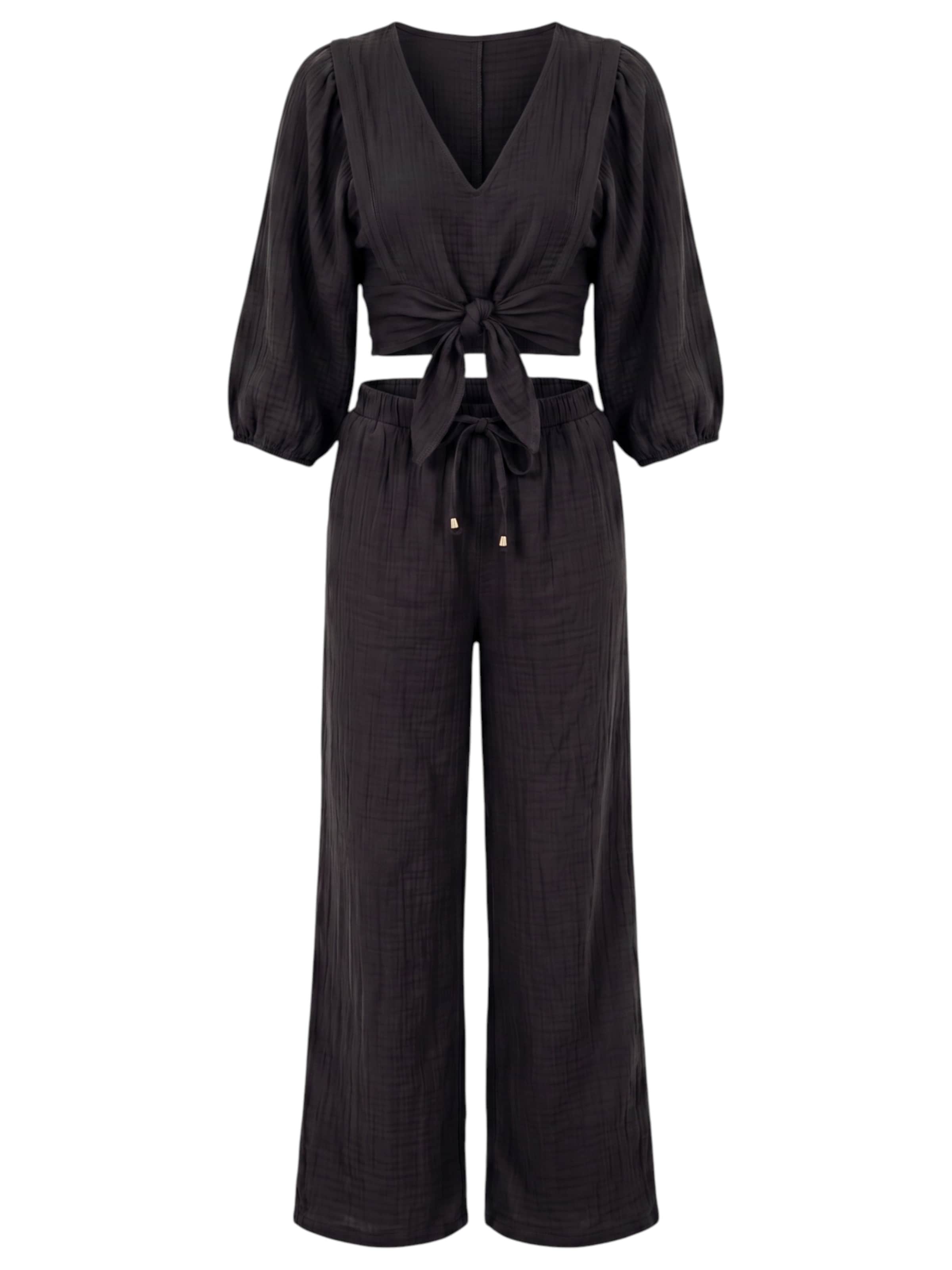 WENOR Leisure suit 'FLOWSET' in Black: front