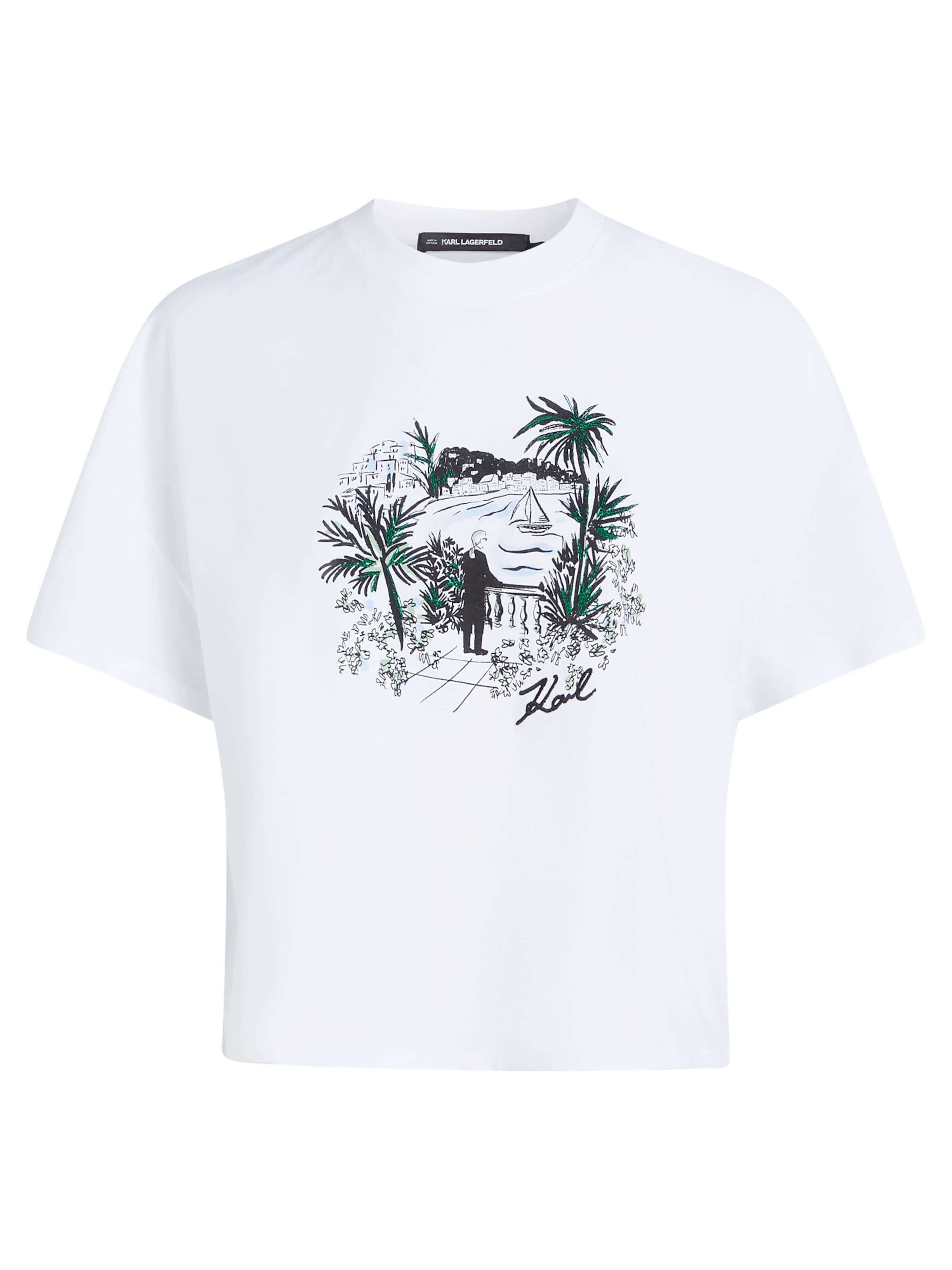 Karl Lagerfeld - Camiseta 'Villa la Vigie' en blanco: frente