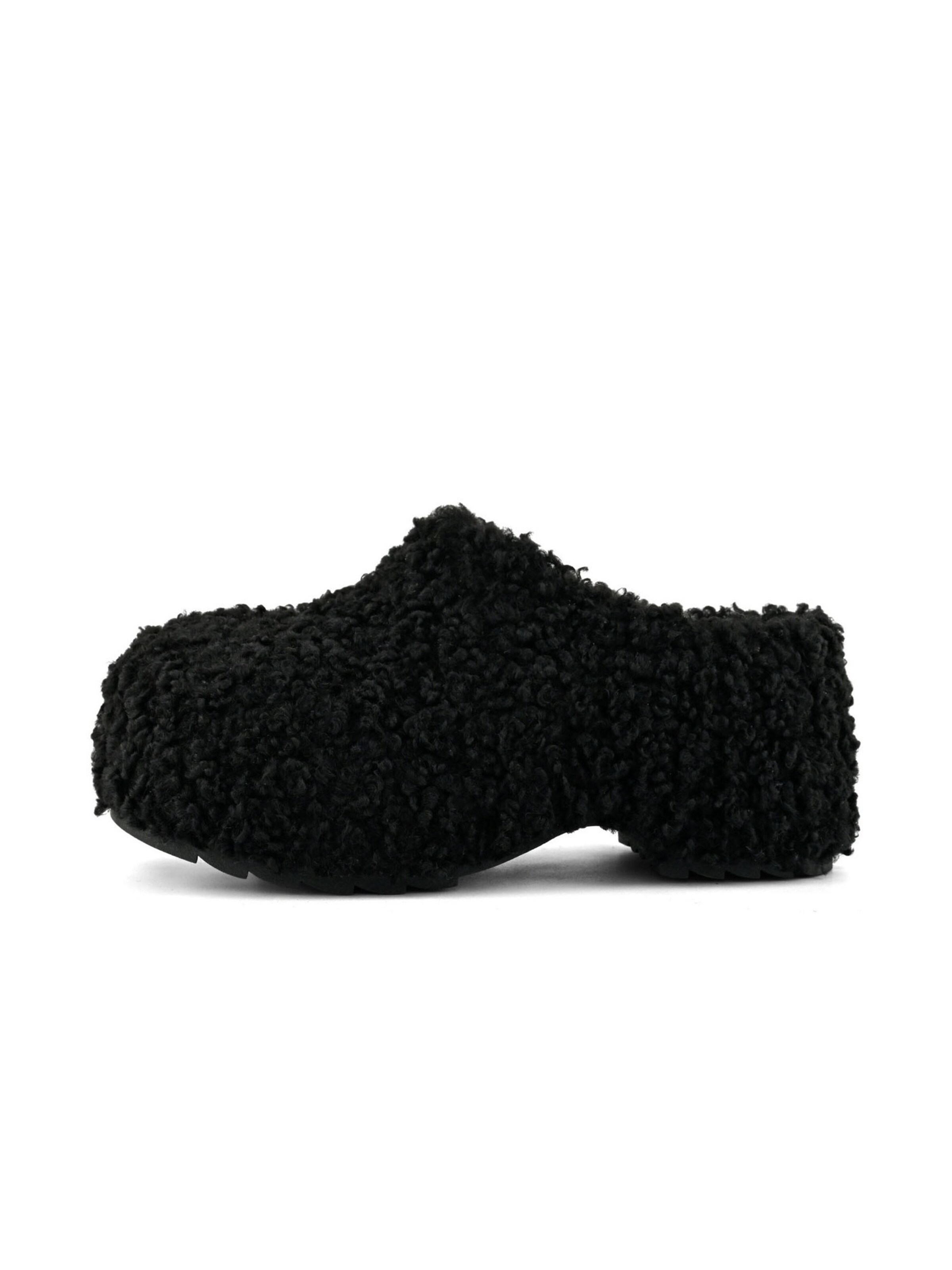 COLORS OF CALIFORNIA - Socas ' Teddy fur clog ' em preto: lateral