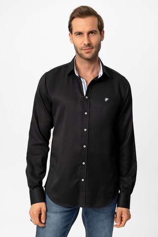 Regular fit Camicia 'Arne' di DENIM CULTURE in nero: frontale