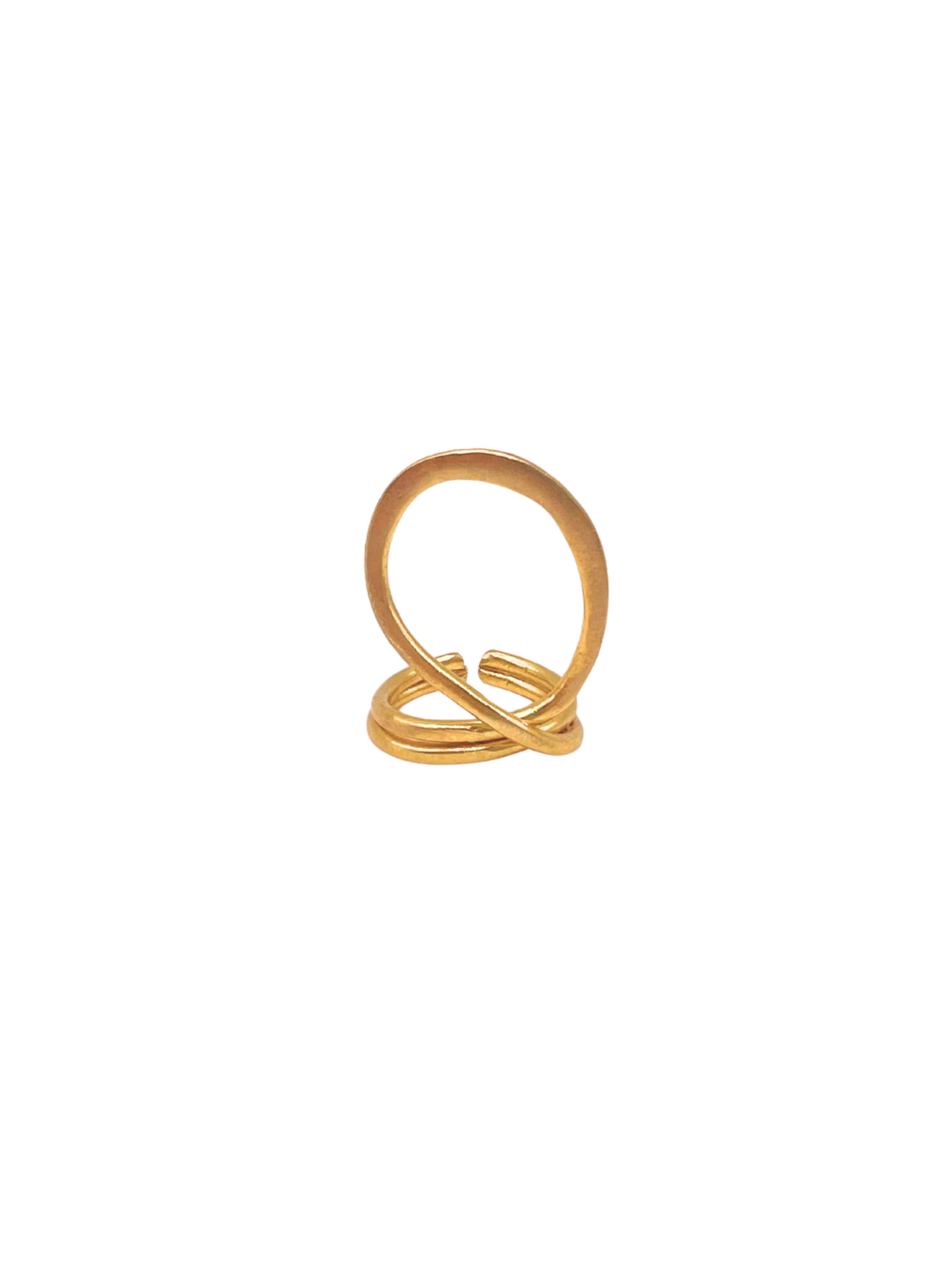 Les Reines Ring 'The Linéa' in Goud: voorkant