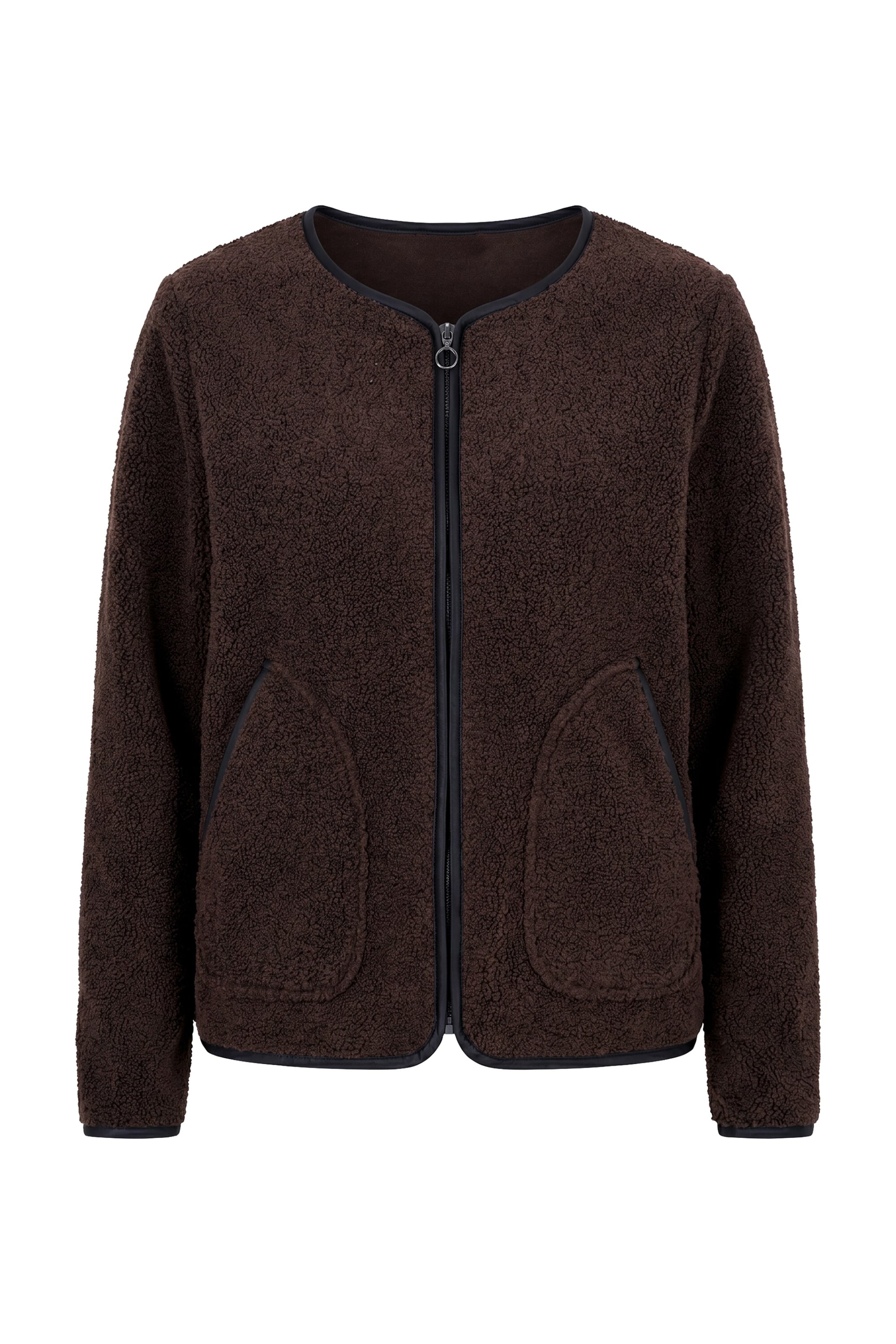 Ulla Popken Between-season jacket in M-L in Brown / Black, Item view