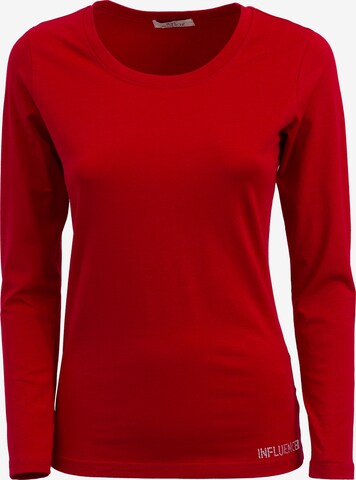 Influencer Shirt in Rood: voorkant