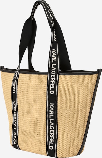 Paplūdimio krepšys 'Essential' iš Karl Lagerfeld, spalva – smėlio / juoda / balta, Prekių apžvalga