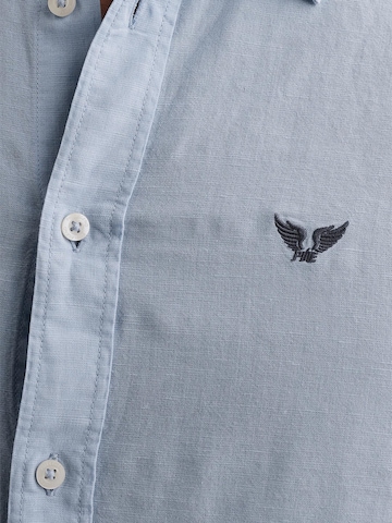 PME Legend Regular fit Skjorta 'Shirt in cotton/linen with garment-dye wash' i blå